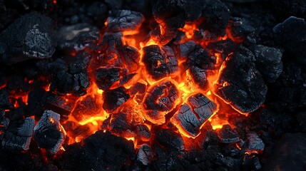 Close-up of burning embers.