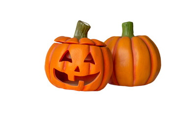 Halloween pumpkins isolated on transparent background