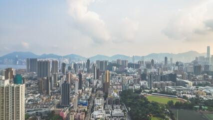 Obraz premium the Kowloon city district of the hong kong Aug 29 2024