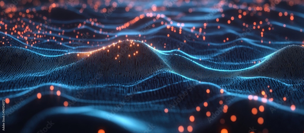 Poster blockchain technology big data neural networks and ai training in a high tech background with 3d ren
