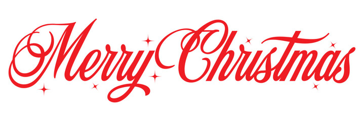 Merry Christmas red hand lettering inscription calligraphy isolated on black background. Vector Illustration. EPS 10