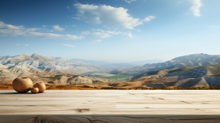 Fototapeta premium Wood white table top perspective in front