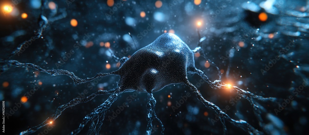 Poster concept of artificial intelligence and deep learning using neural networks