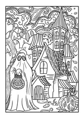 Fototapeta premium Line art for Halloween event
