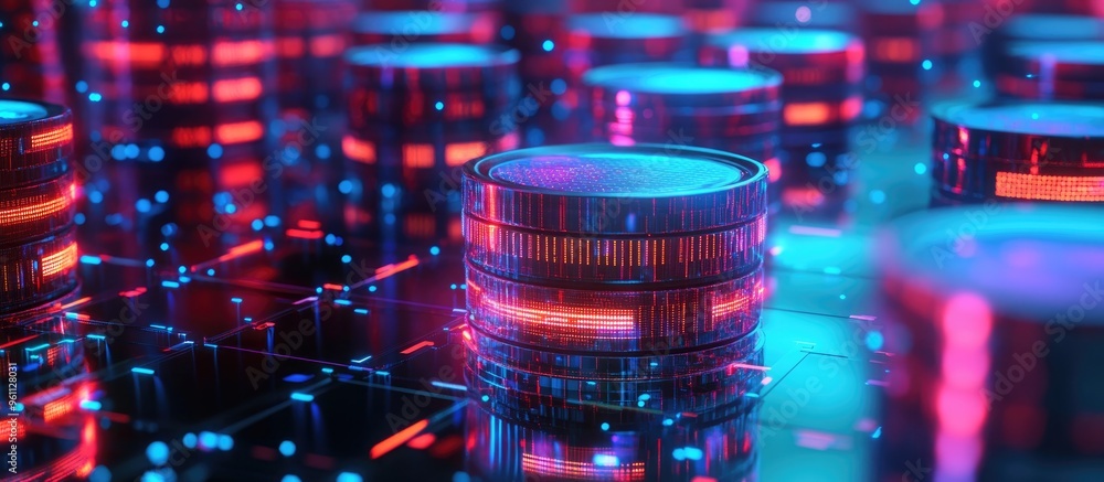 Aufkleber 3d illustration representing concepts of database and computer data security