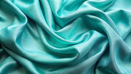 Obraz premium A blend of cotton silk fabric in light cyan turquoise blue green with a texture pattern background