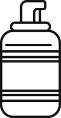Simple line drawing of a dispenser bottle ideal for storing and dispensing liquid soap