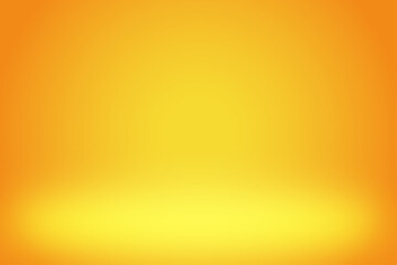 empty 3d studio room background in orange gradient color,Smooth blur background like in a room with spot lights shining on the floor or on the stage,Vector illustration