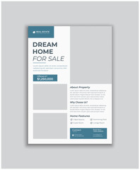 Real Estate Business Flyer Layout with Blue Accents