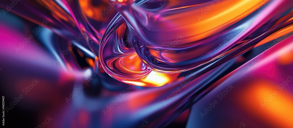 Poster vibrant abstract design featuring dynamic shapes and colors creating a visually striking composition