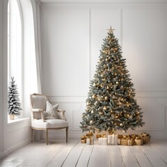 white New Year's wall mockup