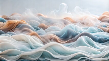 Obraz premium Abstract Flowing Fabric in Pastel Tones with Soft Waves and Gentle Motion