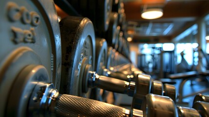 Fototapeta premium Close-up of Weight Plates in a Gym
