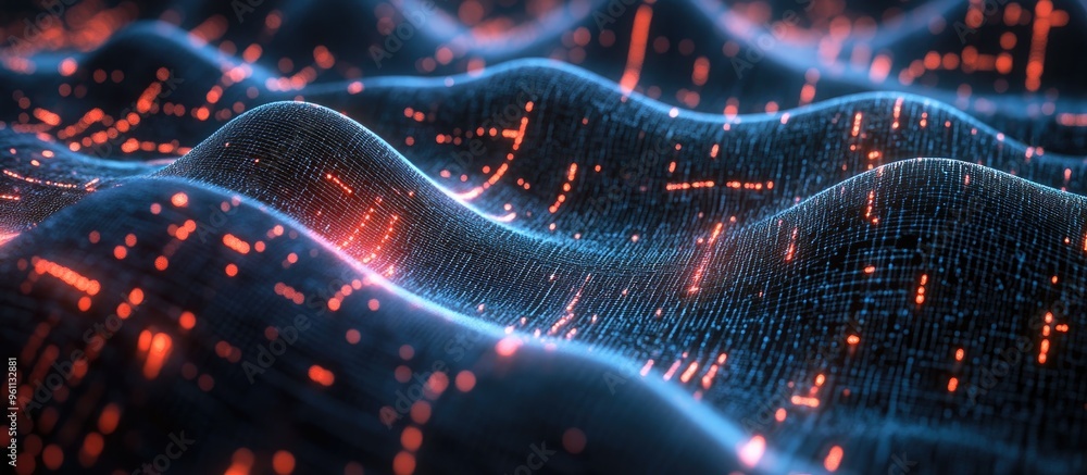 Poster abstract representation of artificial intelligence with a technology themed web background highlight