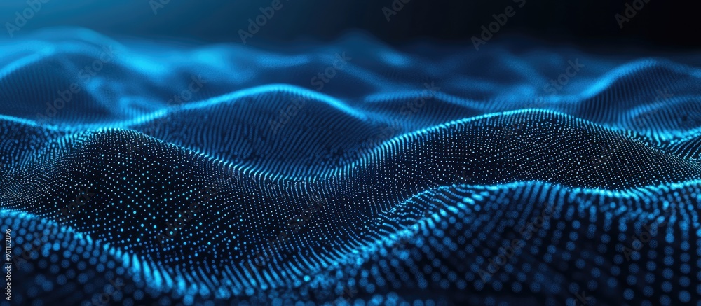 Poster abstract blue polygonal technology network backdrop featuring interconnected dots and lines texture 