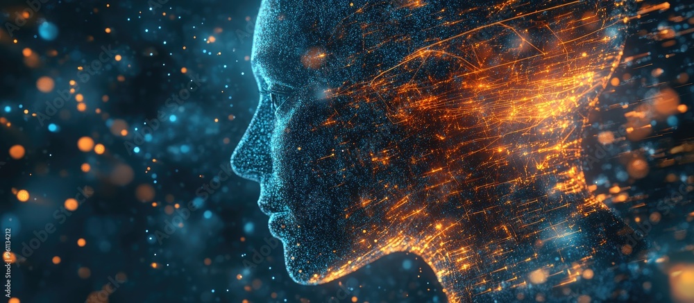 Poster artificial intelligence and ai learning concept modern technology business internet and networking i