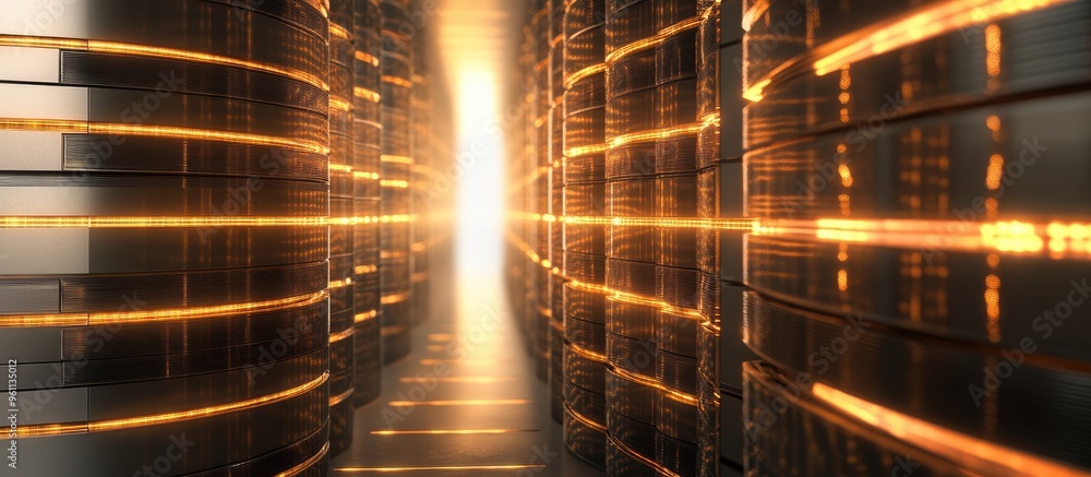 Aufkleber 3d rendering of a database storage system showcasing data management and organization