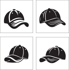 Black and white cap silhouette design