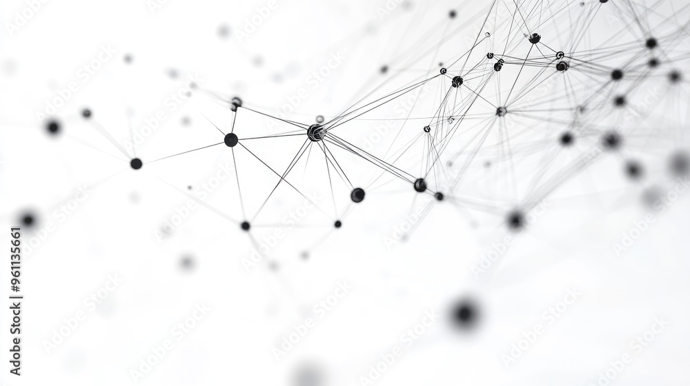 Aufkleber abstract technology network with connection dots digital technology and big data analysis backdrop w