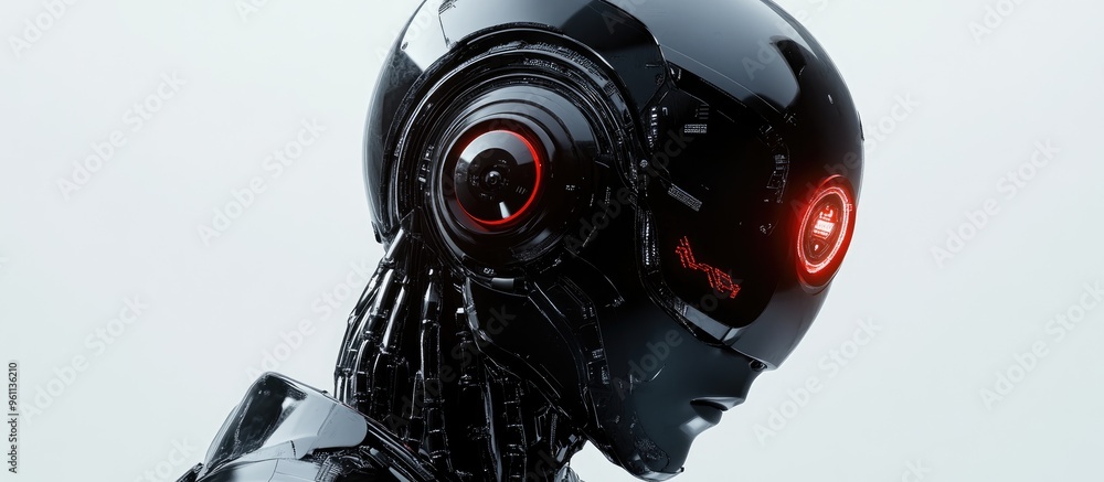 Poster 3d rendering of a robot symbolizing advanced artificial intelligence technology