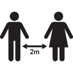 Coronavirus, distance, meter icon