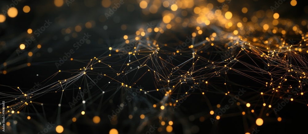 Poster abstract 3d texture illustration of a network design set against a black background