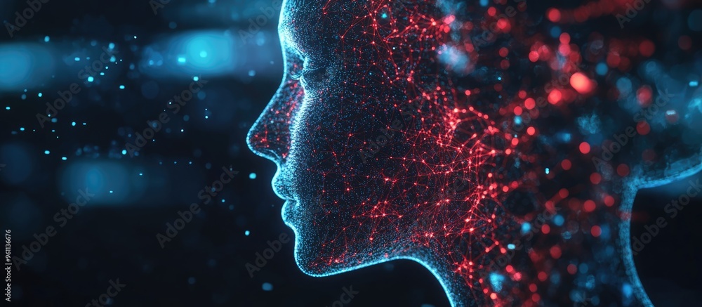 Poster virtual representation of artificial intelligence ai with a focus on deep learning concepts through 