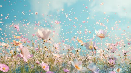 lovely scene of meadow in sunlight
