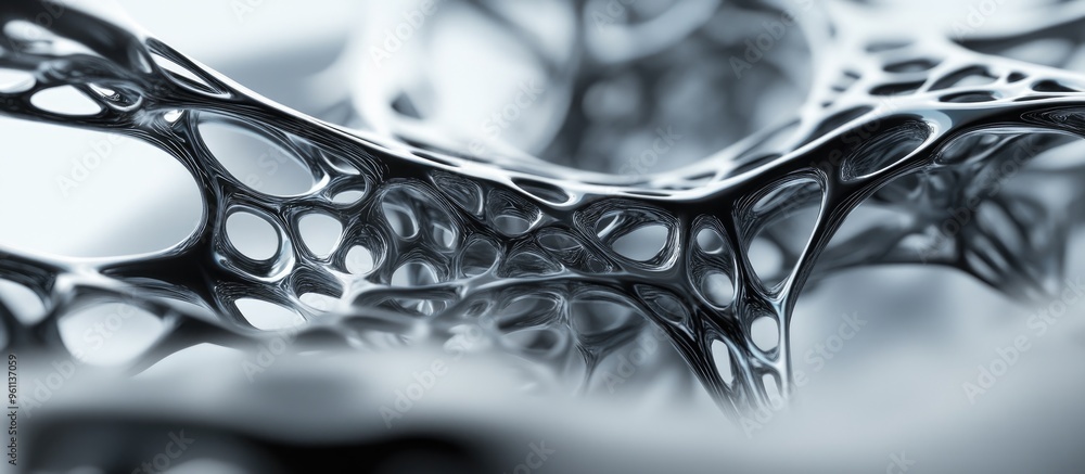 Poster 3D rendering of an abstract interconnected structure