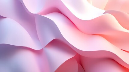 Obraz premium Abstract pastel pink and purple wavy folds creating a fluid, smooth, and soft textured background ideal for modern and creative designs.