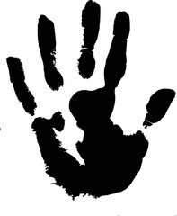 handprint with paint. in vector graphics