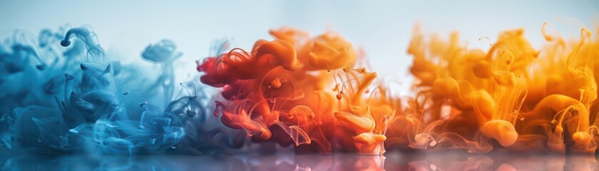 Abstract image of colorful ink dissolving in water, Abstract, Fluidity