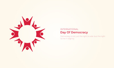 Happy Democracy Day, September 15, International Day of Democracy Creative Ads. hand and vote icon isolated on Template for background.