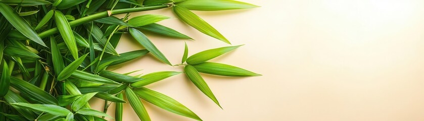 Obraz premium Bamboo grove, warm hues, flat design, symmetrical arrangement