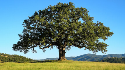 Fototapeta premium tree on hill, tree in the field