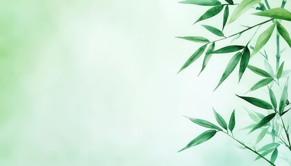 Dreamy bamboo forest with soft watercolor strokes in pastel shades, creating a gentle, calming ambiance