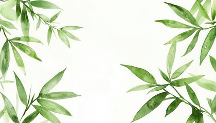 Fototapeta premium Watercolor bamboo pattern with subtle geometric elements, merging nature and modern design in soft pastel hues