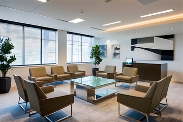 Fototapeta premium Modernized decoration of an office waiting room