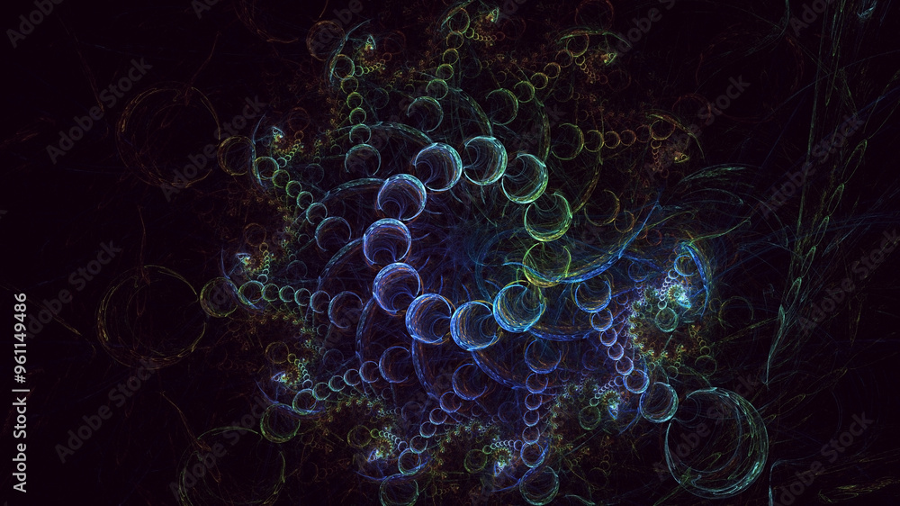 Poster 3d manual rendering abstract fractal light background. its not ai generatd illustration.