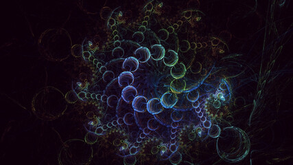 Obraz premium 3D manual rendering abstract fractal light background. Its not AI Generatd illustration.