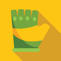 Green work glove providing hand protection, featuring anti slip dots for enhanced grip and ensuring safety in industrial or construction settings