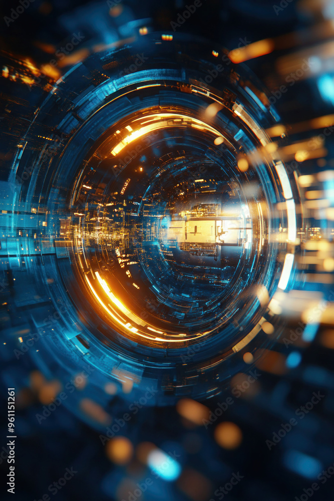 Poster abstract background with circles technology