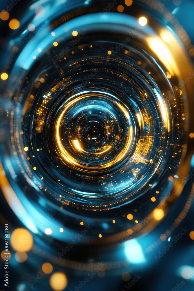 Poster abstract background with circles technology
