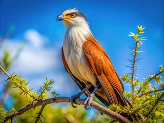 A Majestic Hornero Bird Perched Atop A Tree Branch Against A Blue Sky, Symbolizing National Pride...