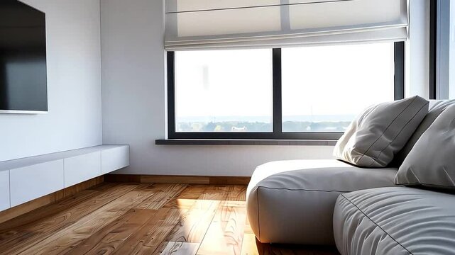 Modern apartment with ventilator conditioner, blowing fresh air