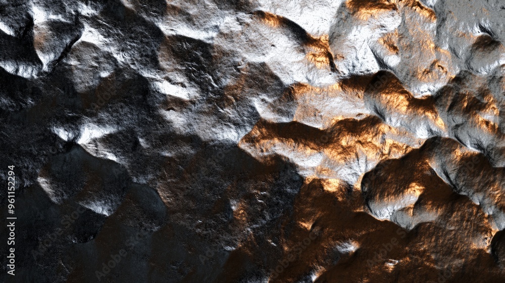 Poster close-up of rugged rocky surface with natural textures and light patterns creating an abstract, arti