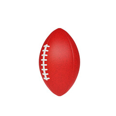 American Football ball mockup, on white background, sports accessory. 3d render.
