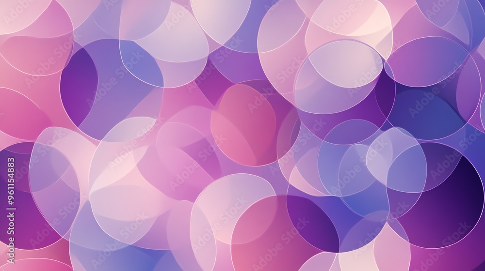 Poster abstract purple and pink background with overlapping circles.