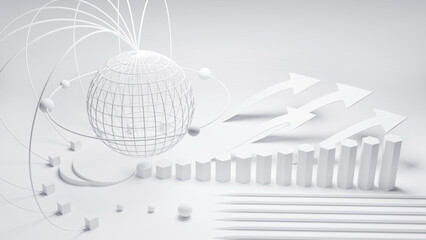 Technologies And Communications, Global Communications System, Business And Finance Concept 3d Rendering