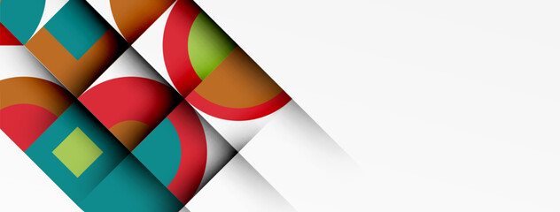 Obraz premium Geometric design abstract background - circles squares